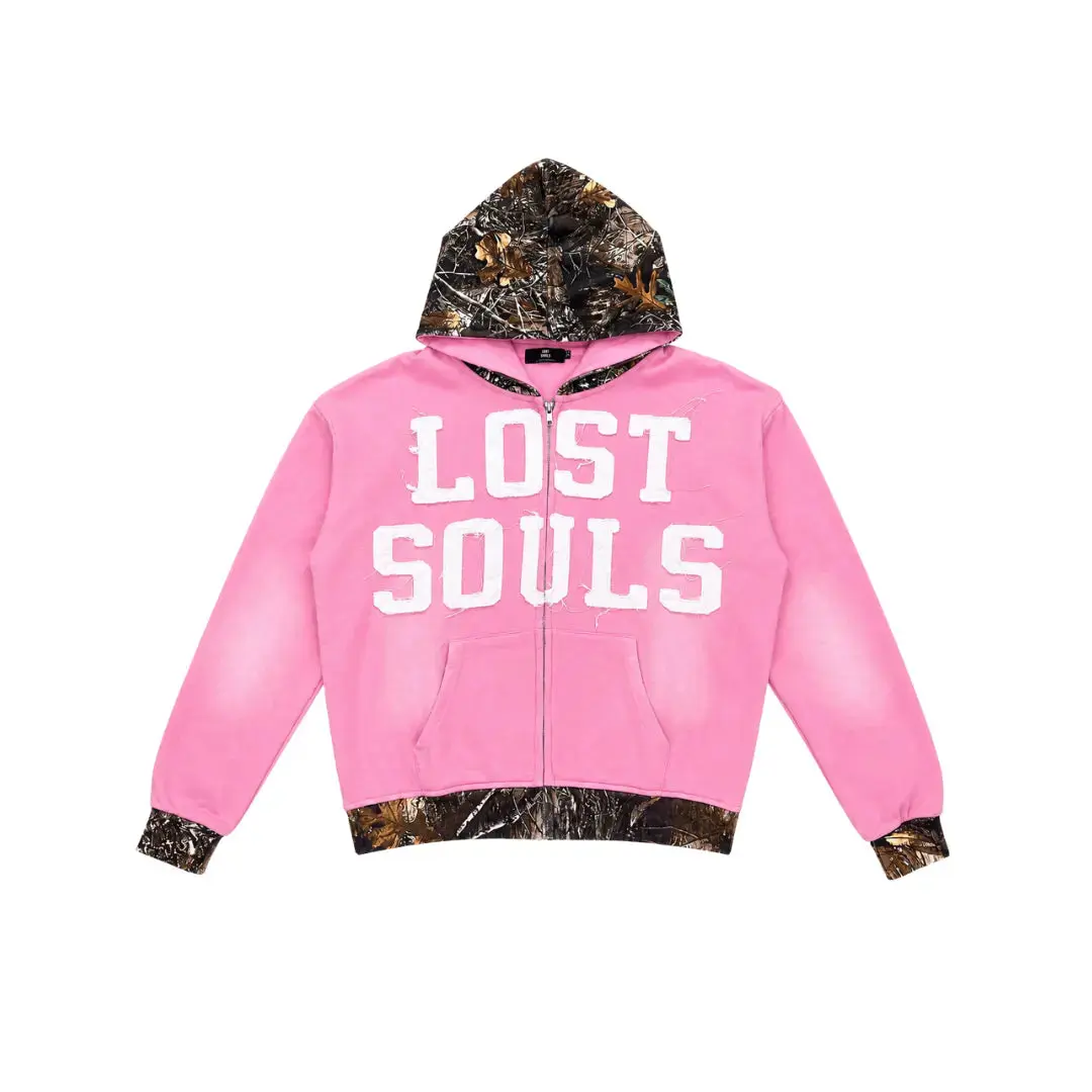 Pink Camo Being Alone Inspired Me Zip-Up