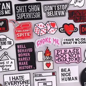 Personality Slogan Embroidered Patches