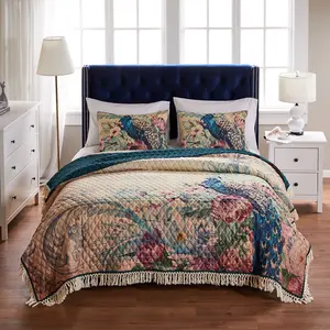 Greenland Home Eden Peacock Ecru Standard Sham, 20x26 Inches