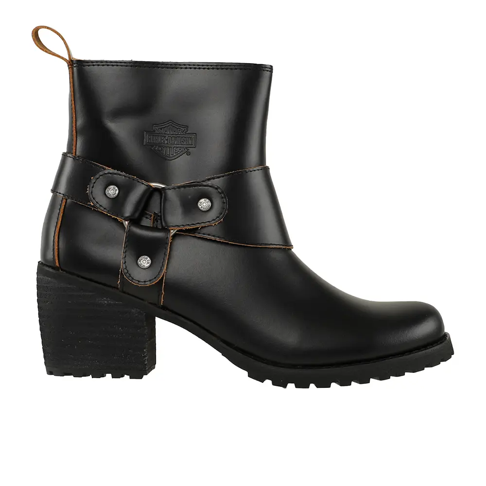 Harley-Davidson Womens Lalanne Motorcycle Casual Boots Ankle Mid Heel 2-3" - Black