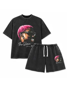Unisex Cotton Knitting Crew Neck Short Sleeves Loose Fit Vintage Dennis Rodman Basketball Pattern T-shirt - Y2K Street Fashion Item, Unisex Gift