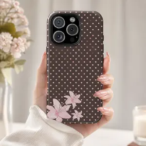 Lily Floral Polka Dot Phone Case for iPhone 17 Pro Max 16 15 14 13 12 11 Pro Max X XS & Samsung S21 S22 S23 S24 S25 S26 Plus Ultra Vintage Aesthetic Gift for Her Partner Friends Family Phone Accessories