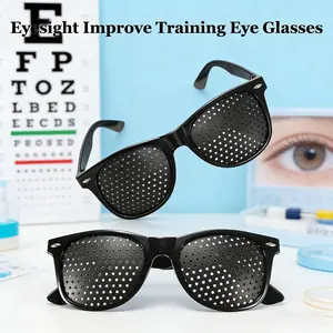 Unisex Pinhole Glasses for Vision Training & Eye Fatigue Relief Lightweight Black Frame Anti-Myopia Astigmatism Correction tech