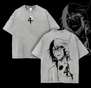 Ulquiorra Cifer Bleach Washed Tee, Vintage Ulquiorra Washed Tee Vintage Graphic 90s, Unisex Oversize Anime Manga Acid Washed Lightweight Cotton T-Shirt