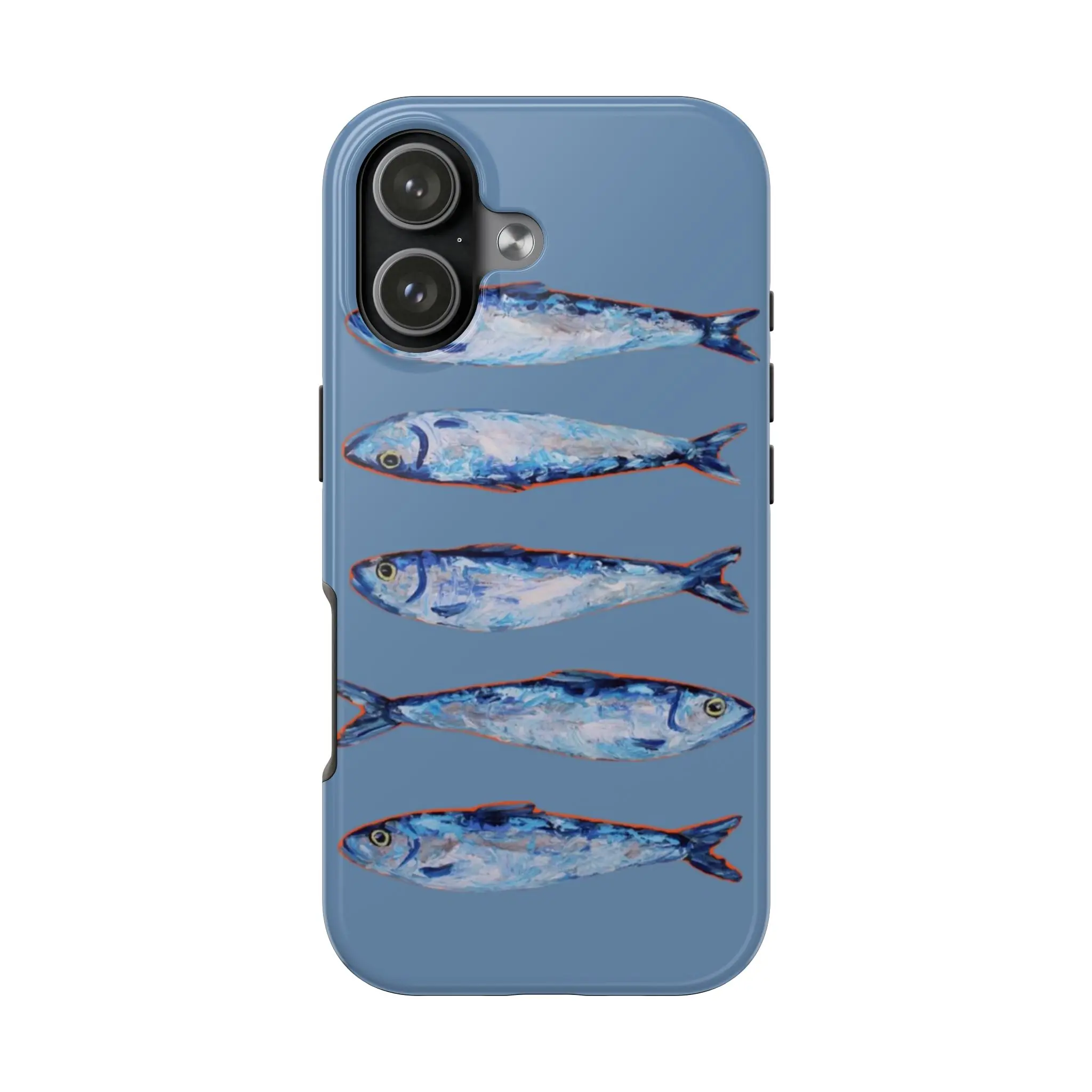 Sardines Fish Oil Painting Phone Case - Blue Mediterranean Kitchen ...