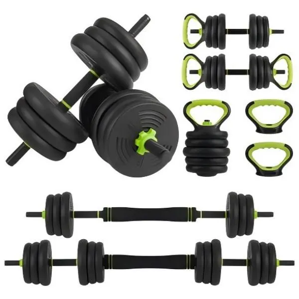 Garvee 44 lb Adjustable Dumbbell Set - 4-in-1 Free Weight System Converts to Dumbbells, Barbell, Kettlebell, Push-Up Handles, Compact Home Gym Equipment with Rubber-Coated Plates,SummerVibes