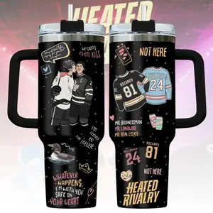 Heated Rivalry Romance 20oz 40oz Tumbler, Hollanov Couple Stainless Steel Tumbler, Hudson Williams Connor Storrie Cup, Movie Book Fans Gift
