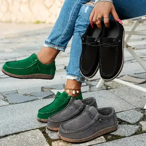 Women's Slip-On Sneakers Lightweight All-Season Walking Shoes with Cushioned Insole Low-Top Design Green Black Grey Non-Marking Rubber Sole for Everyday Office Formal Wear Easy-Clean Casual Footwear for Daily Use