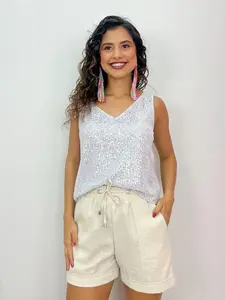 Women's Sequined Tank Top, Sleeveless, Casual, Perfect for Parties and Outings, Stylish and Eye-Catching, Ideal for Evening Events and Social Gatherings