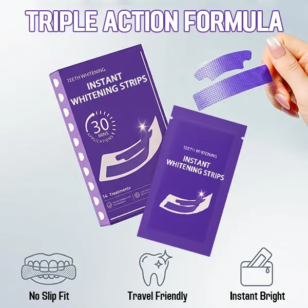 Upgrade 2ND Technology Strips, Teeth Whitening Strips for Sensitive Teeth – Safe on Enamel, Strong on Stains! Professional Whitening Kit Erases Coffee, Wine, Smoke Marks Fast. Secure Grip, Minty Clean (14 Strips) Radiant