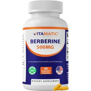 Berberine Supplement 500mg 60 Vegetable Capsules Made in the USA Gluten Free Non GMO Support Healthy Metabolism Immune Health Cardiovascular and Blood Sugar Management Natural Herbal Defense for Men and Women