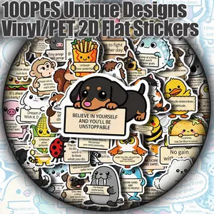 100PCS Funny Emotional Support Animals Aesthetic Stickers Pack, Cute Comfort Animal Humor Cartoon Vinyl Stickers for Laptop Water Bottle Phone Case Skateboard Journal Scrapbook DIY Decoration