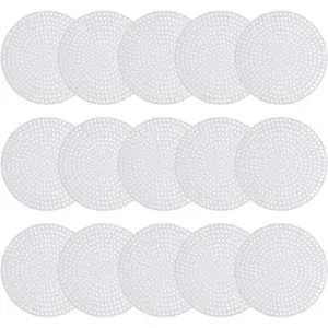 Plastic Mesh Canvas Sheet 7.7cm/ 3" White Round Blank Canvas for Embroidery Needlepoint, Knit Crochet Mesh, Pack of 15