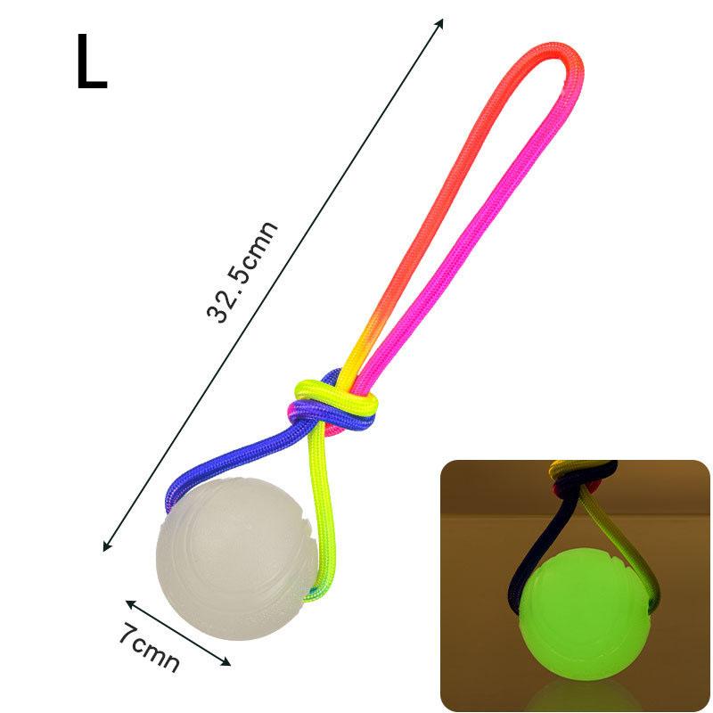 Dogs Training Interactively Educational Toy Flashing Elastics Ball Glowing for Teething Puppies and Active Bright Glowing