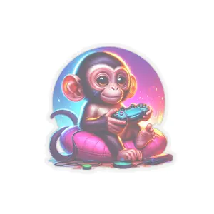 Baby Monkey Sticker - Baby Animal Sticker - Video Games Sticker