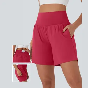 Halara Softlyzero Airy Super High Waisted 2-in-1 Cool Touch Yoga Shorts 7" with Pockets #SpringStatement