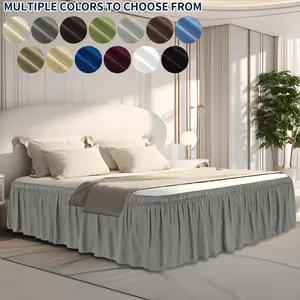 Easy-Going Bed Skirt for Twin Full Queen King Cal-King Size Bed, 14/18/22 Inch Tailored Drop, Fitted with Adjustable Elastic Belt, Convenient to Use Without Lift The Mattress
