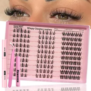 Natural DIY Lash Extension Kit, Lightweight Comfortable False Eyelashes, Beginner Friendly, Includes Tweezers, Remover, Bond And Seal