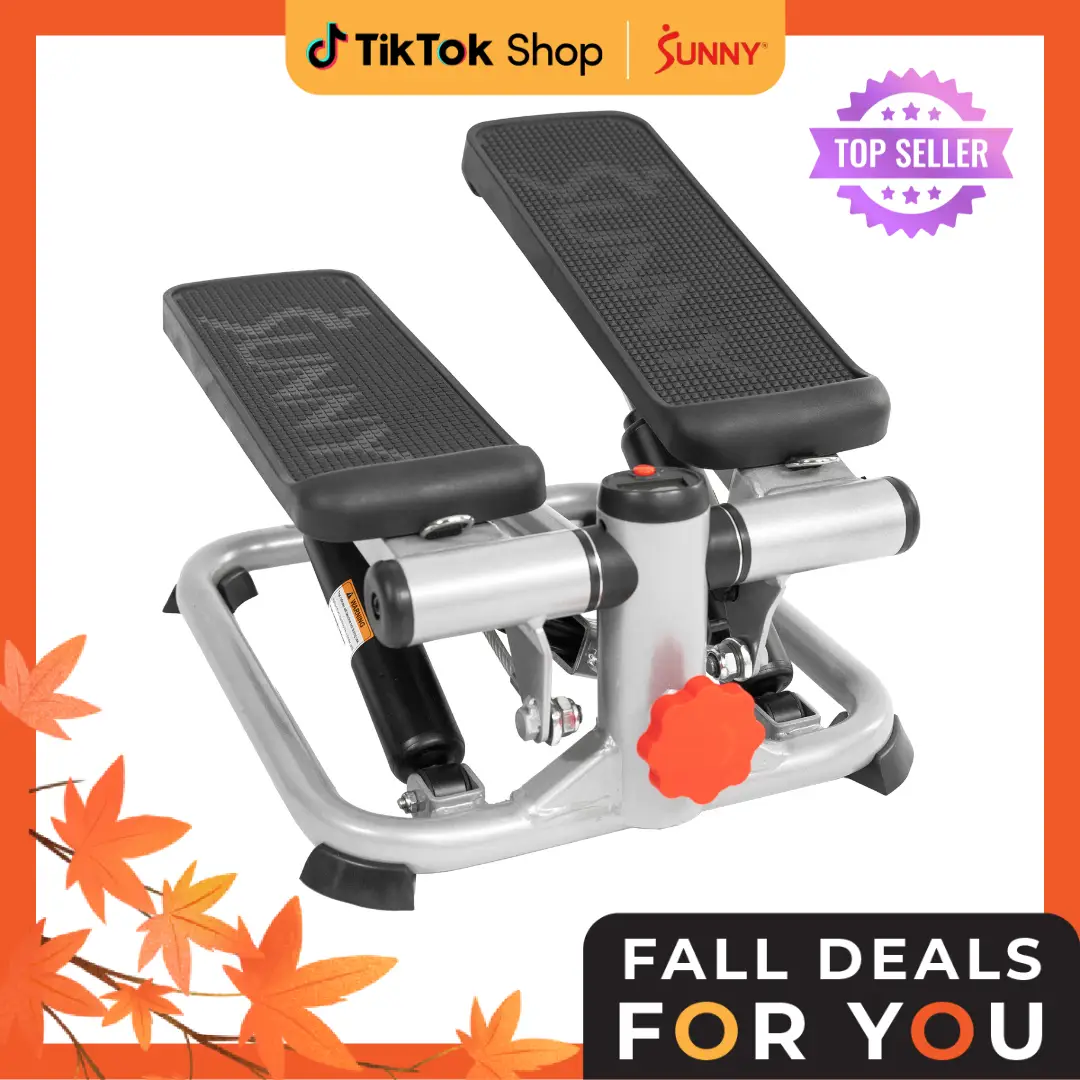 Total Body Mini Stepper w/ Resistance Bands (Max 220 LBS) - Workout Exercise Machine for Home Gym, Adjustable Resistance Height, Stabilizer, Performan