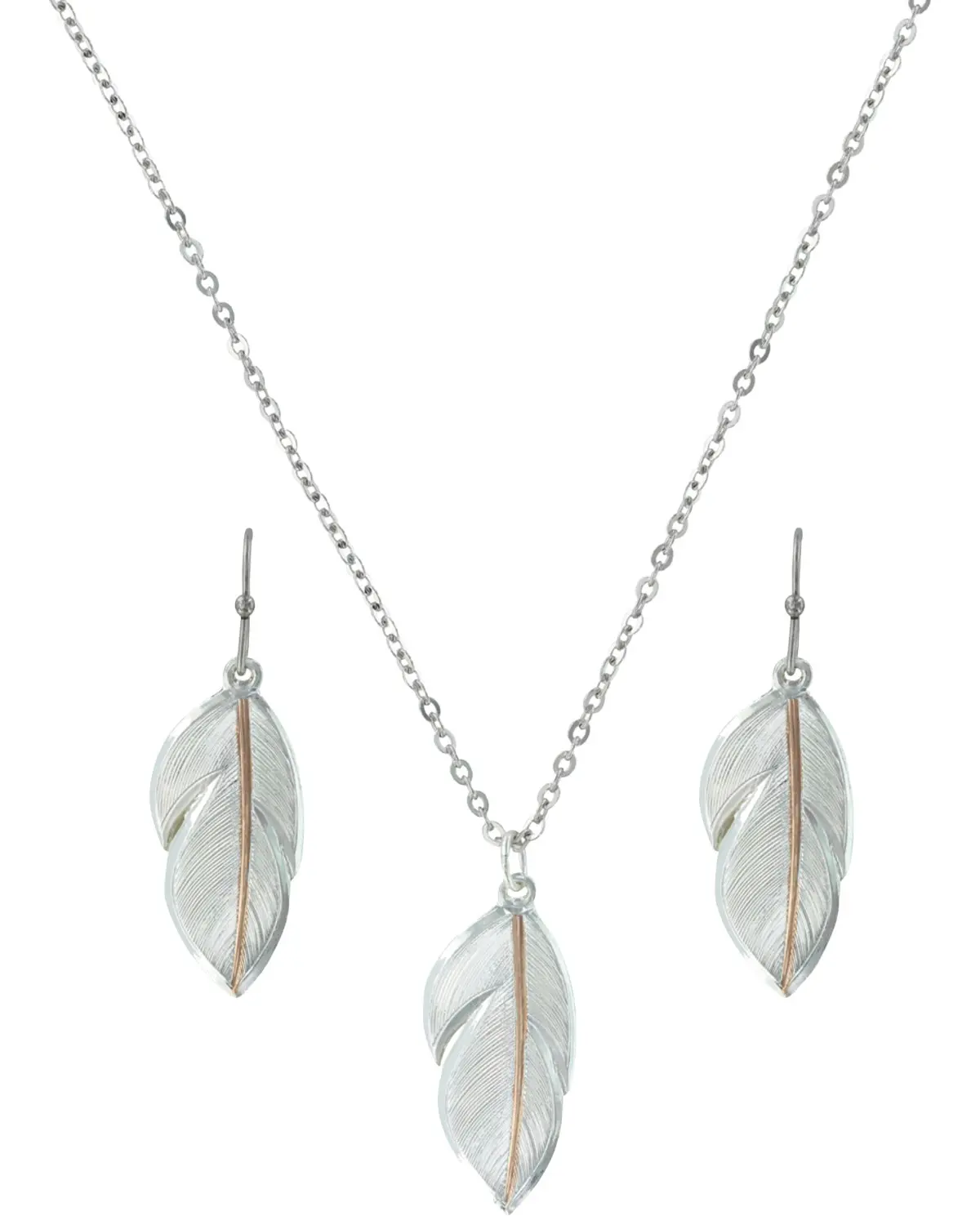 Montana Silversmiths Women's Women'S Downy Feather Necklace And Earrings - Js2878rg