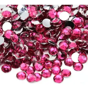 Dk Rose Pink Resin Rhinestones