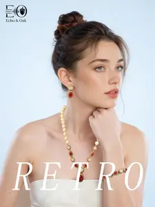 Luxury Gold Plated Russian Real Gold Austrian Crystal Rhinestone Pearl Woven Carpet Set, Earrings Necklace Bracelet