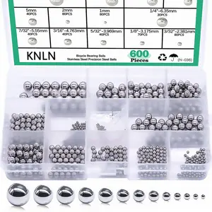 Hardware supplies KNLN/600PCS 12 Size Bicycle Bearing Balls Stainless Steel Precision Steel Balls Stainless Steel Assorted Loose Kit 1mm,2mm,5mm,5.5mm,6mm,7mm,8mm,1/4" 7/32" 3/16" 5/32" 1/8" 3/32" N-036-600PCS