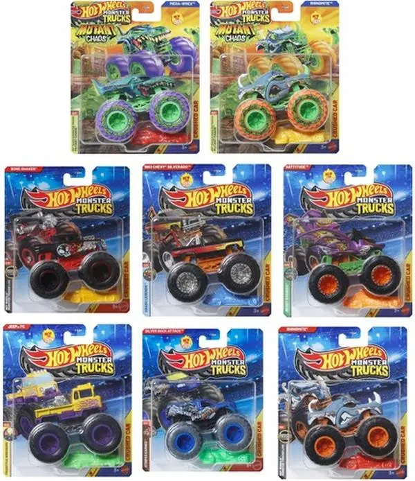 Hot Wheels Monster Trucks 1:64 8-Piece G Assortment  [COLLECTIBLES] Ships IN OWN Container , Toy Car, Assortment