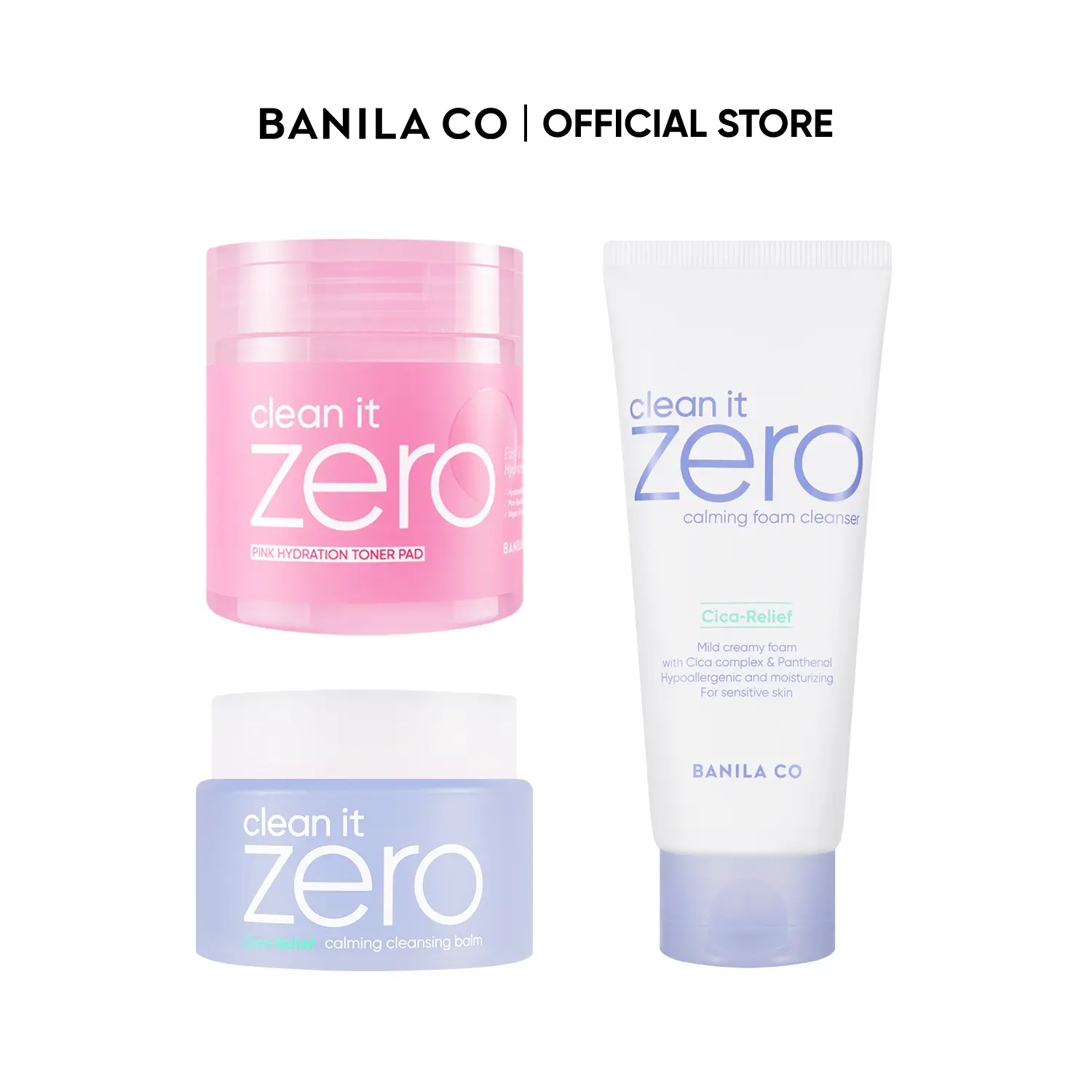 BANILA CO Ultimate Skincare Cleanse Trio Calming Bundle | Hydrating & Calming Skincare Cleanse Set