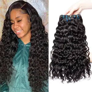 Msgem Hair Water Wave Bundles 100% Remy Hair Human Hair Water Wavy Bundles 3 Pcs/Lot or 4 Pcs/Lot Water Wave Hair Bundles For Women 100G/Pcs Natural Black Color #DealsForYouDays#tiktokshopdealsforyoudays