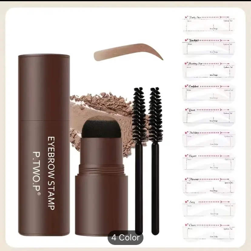 Professional One Step Eyebrow Stamp Shaping Set, Eyebrow Enhancer Waterproof Makeup For Women , Eyebrow Templates Tools