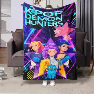 1pc Kpop Star Music Girl Group Flannel Throw Blanket, Warm Comfortable, Office Nap, Room Decor, Travel Camping, Sofa Bed, Ideal Gift