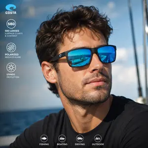 ( FULL BOX ) WC 2026 - Costa Blue Mirror Polarized Sunglasses for Men UV400 Fishing Boating Driving Outdoor Eyewear