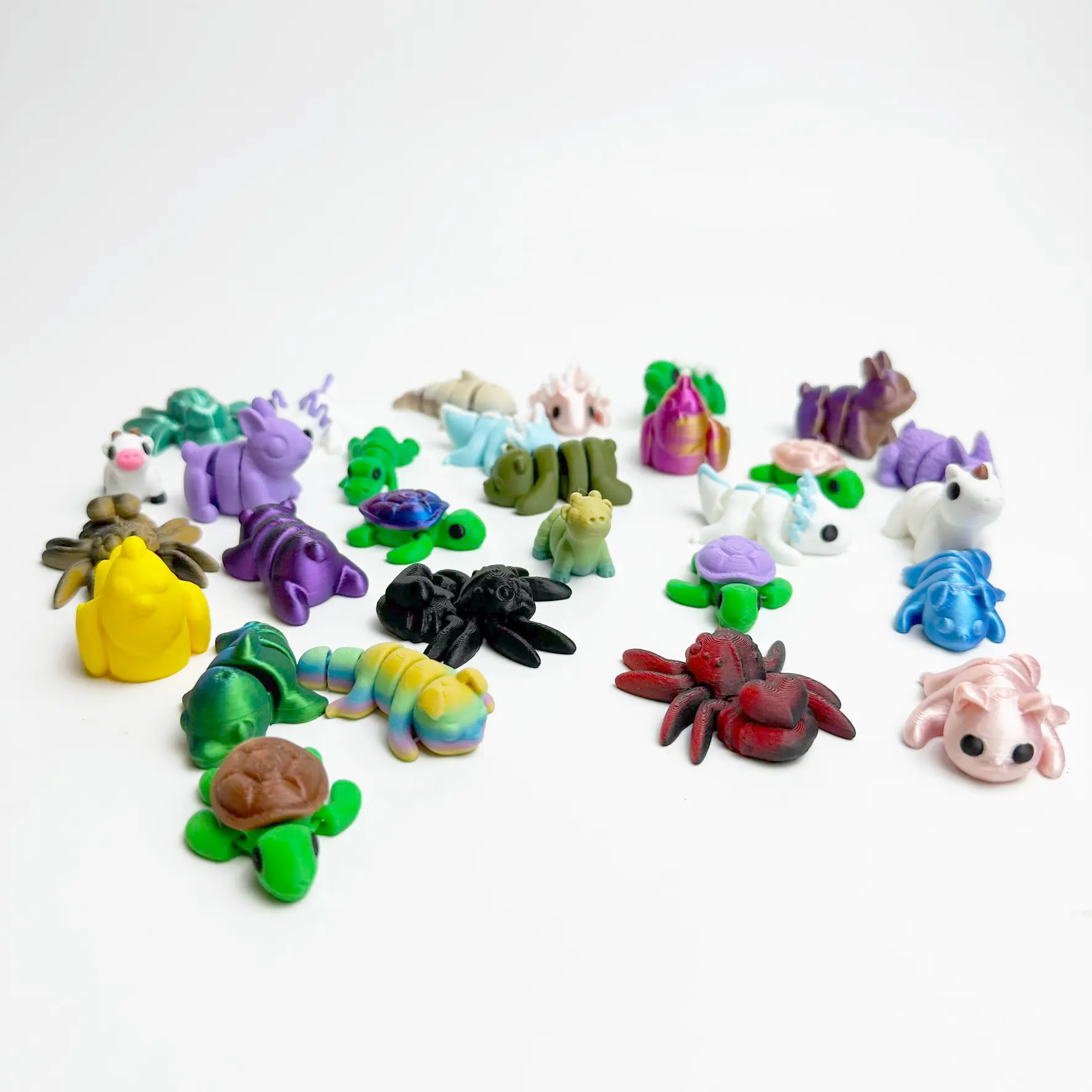 Adorable 3D Printed Articulated Mini Figurine Set