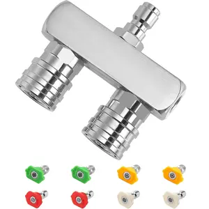 Washer Tips, 2-in-1 Power Washer Nozzle Tip, Dual  Washer Nozzle with 8 count Power Washing Spray Nozzles (0, 15, 25, 40 ), 1/4 Inch Quick Connect, 5000 PSI