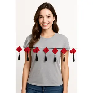 Red Felt Graduation Cap Garland