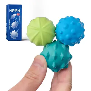 Large Magnetic Sensory Fidget Ball Toy for Adults, Silent Textured Silicone Magnet Ball Desk Toys for Anxiety Stress Relief Autism ADHD (Green)