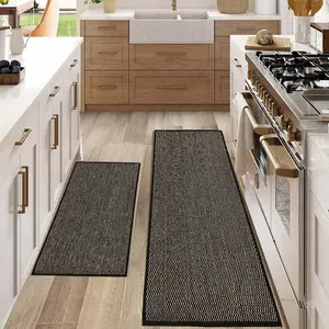 Kitchen Mat Set, 2 Counts/set Non-slip Absorbent Kitchen Rug, Wear-resistant Floor Mat, Decorative Rug for Kitchen, Bathroom, Entrance Area