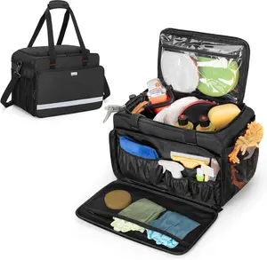 Large Detailing Bag, Detail Organizer for Auto Detailing Supplies Storage,  Cleaning  for  Wash Tools,  Care Box for Detailing Bottles, Towel, Buffer and More, Bag Only