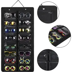 Felt Sunglasses Hanging Bag, Wall-Mounted Foldable Eyewear Holder, Dustproof Hanging Storage Pouch, Eco-Friendly Accessory Organizer
