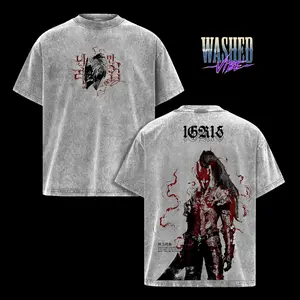 Retro Heavy Limited Vintage Shadow Soldiers  IGRIS, Sweatshirt and Hoodie Washed  T-Shirt Solo Leveling Anime Double Printed Vintage Washed Tee Unisex Oversize Anime Manga Washed Heavyweight Cotton T-shirt