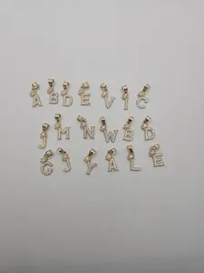 Dije de Letra Oro 14kt - Elegant Gold Color Letter Charms for Jewelry Making and Personalization