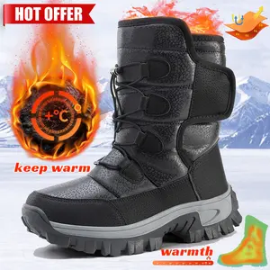 Winter Thermal Men Women Fleece Snow Boots, Non-slip Wear-resistant Durable Rubber Sole, Fully Waterproof and Windproof, Plush Faux Fur Lining for Ultimate Warmth Outdoor Tactical Hiking Boots, Perfect for Outdoor Winter Activities, Ideal for Cold Winter