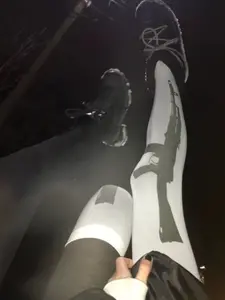 Gothic Vintage Gun Print Socks, Aesthetic Y2K Style Cosplay Kawaii Knee-High Socks, Slim Fit Harajuku Style for Emo Girls