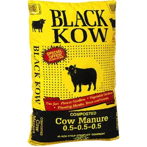 Black Kow Composted Cow Manure 35 lb Bag - Organic Nutrient Release for Soil Improvement & Tomato Gardening