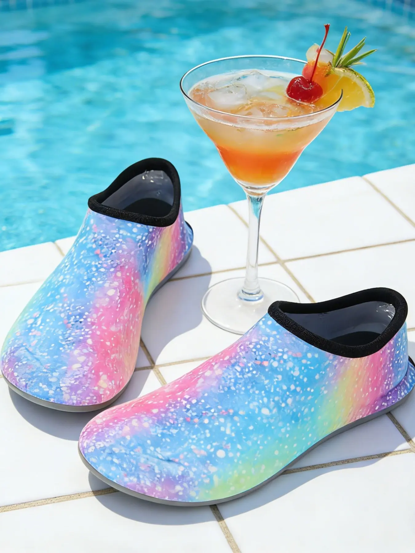 Women's Cute Cartoon Face Pattern Water Aqua Shoes, Lightweight Breathable Comfortable Sporty Water Shoes, Water Sports Footwear for Beach & Swimming, Quick-drying Skin-friendly Sneaker for Vacation & Snorkeling, Waterproof Outdoor Shoes, Beach Pool Shoes