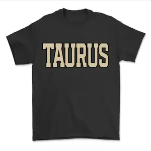 Taurus Zodiac T-Shirt Minimalist Taurus Text Graphic Tee Simple Astrology Shirt for Women Men Casual Streetwear Unisex Cotton Shirt