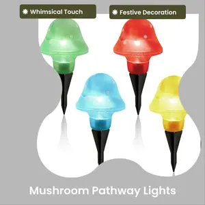 Mushroom Pathway Realistic Warm White Garden Villa Lawn Pathway Lights for Festive Decoration and Whimsical Touch  lighting solar led