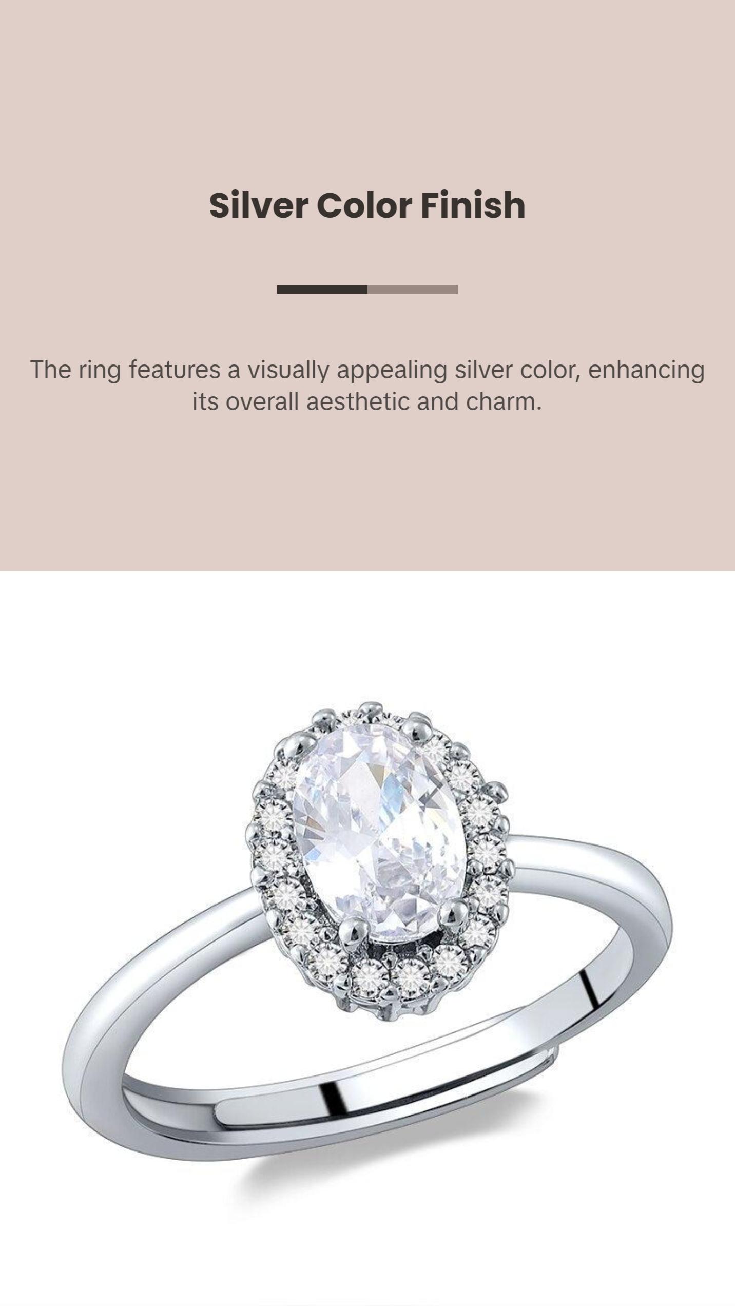 CZ Silver Engagement Ring