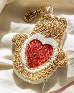Hamsa Glass Beaded Coin Purse